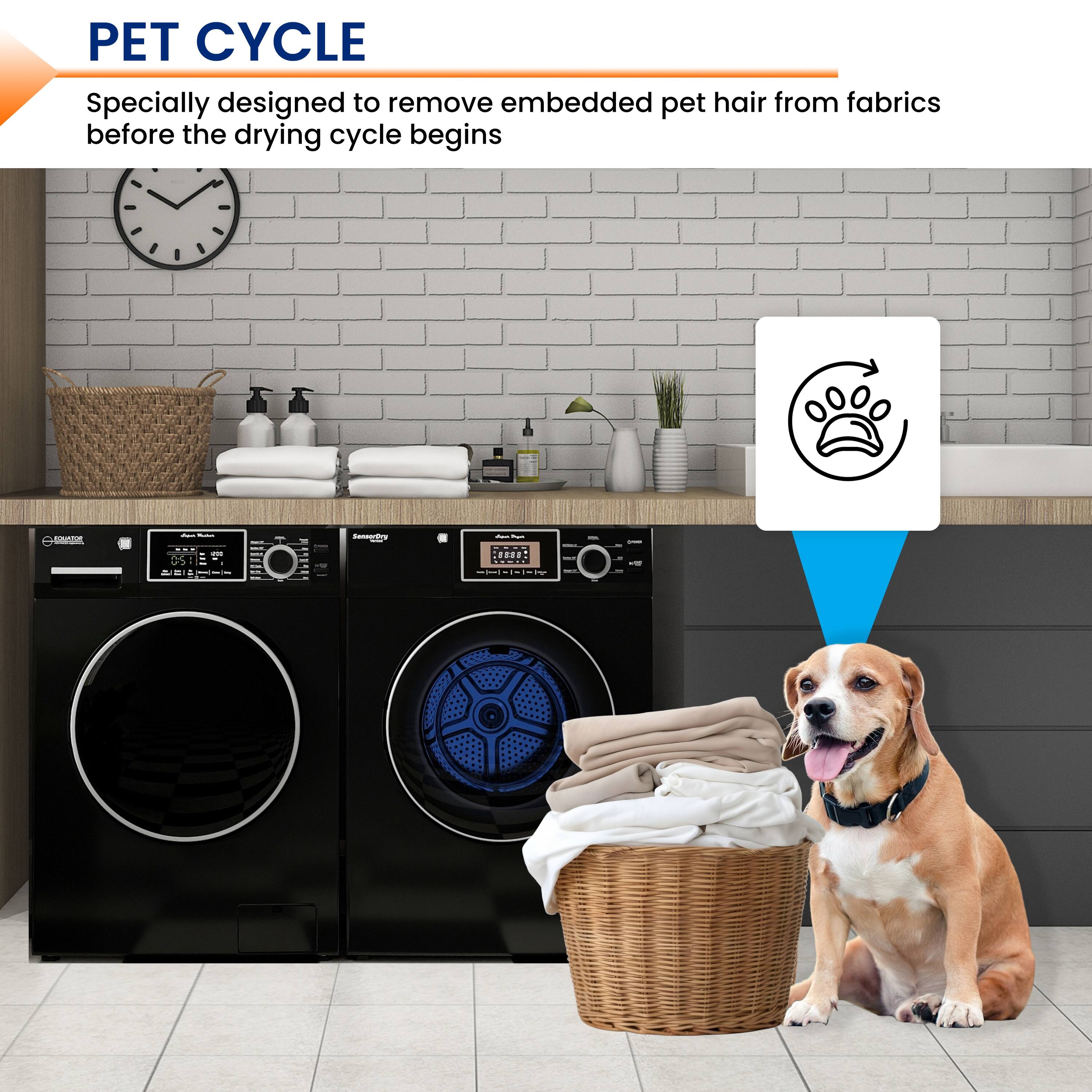 PET CYCLE  
Specially designed to remove embedded pet hair from fabrics before the drying cycle begins