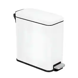 iTouchless - 3 Gallon SoftStep Slim Bathroom Step Trash Can with AbsorbX Odor Filter - White