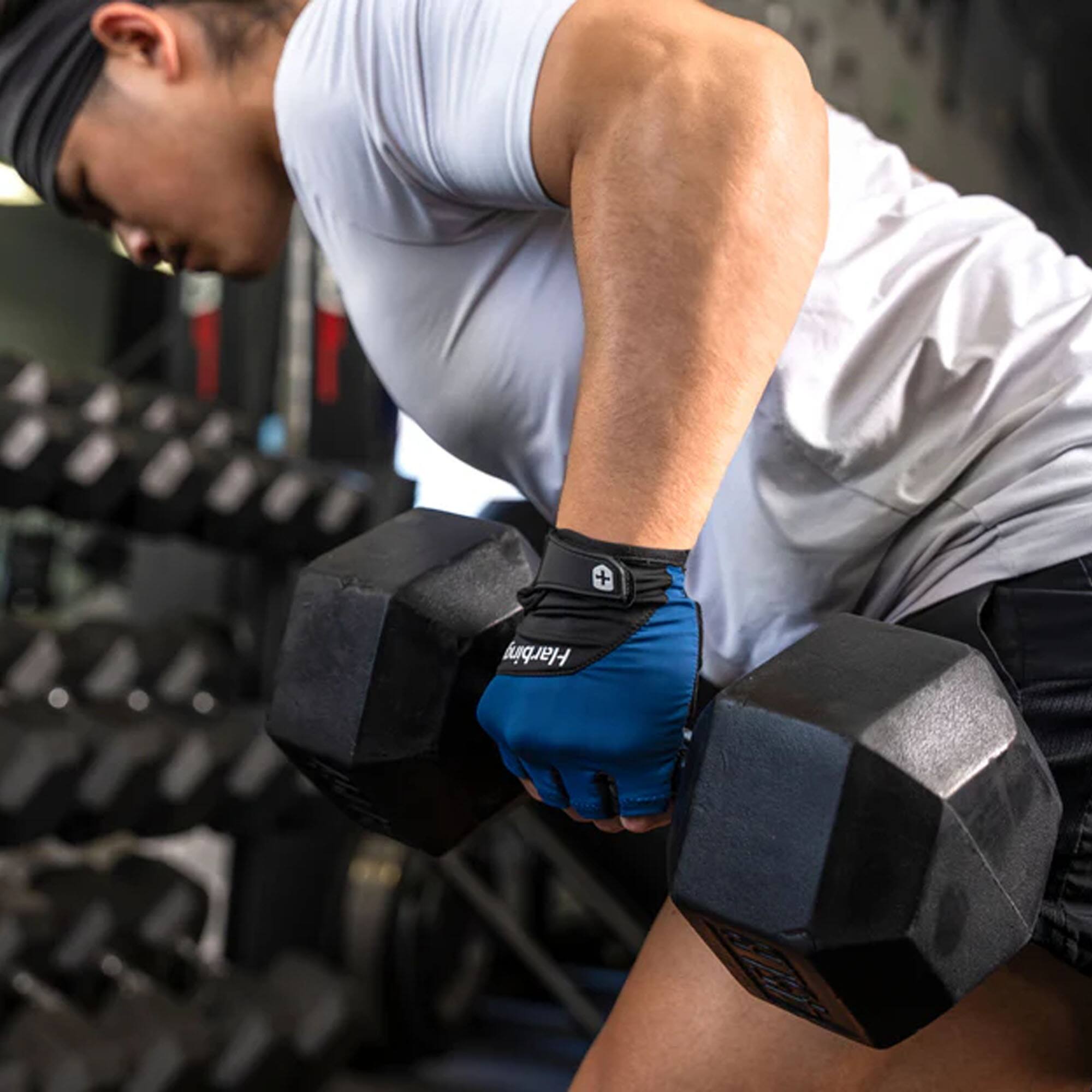 Alt View 1. Harbinger - Harbinger Men's Training Grip Gloves 3.0 - Blue - Medium - Blue.