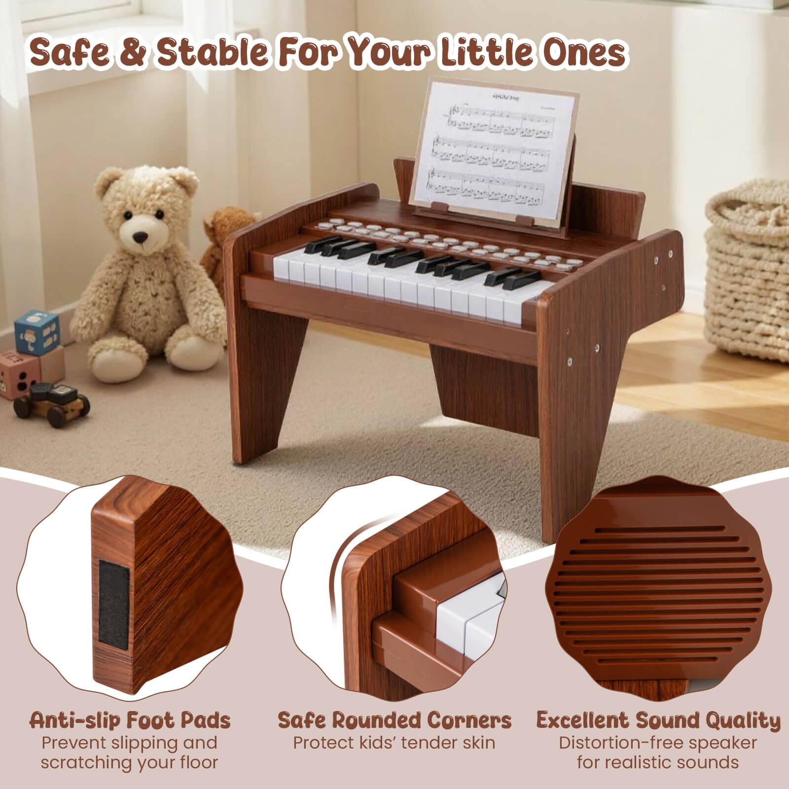 Safe & Stable For Your Little Ones

Anti-slip Foot Pads
Prevent slipping and scratching your floor

Safe Rounded Corners
Protect kids' tender skin

Excellent Sound Quality
Distortion-free speaker for realistic sounds