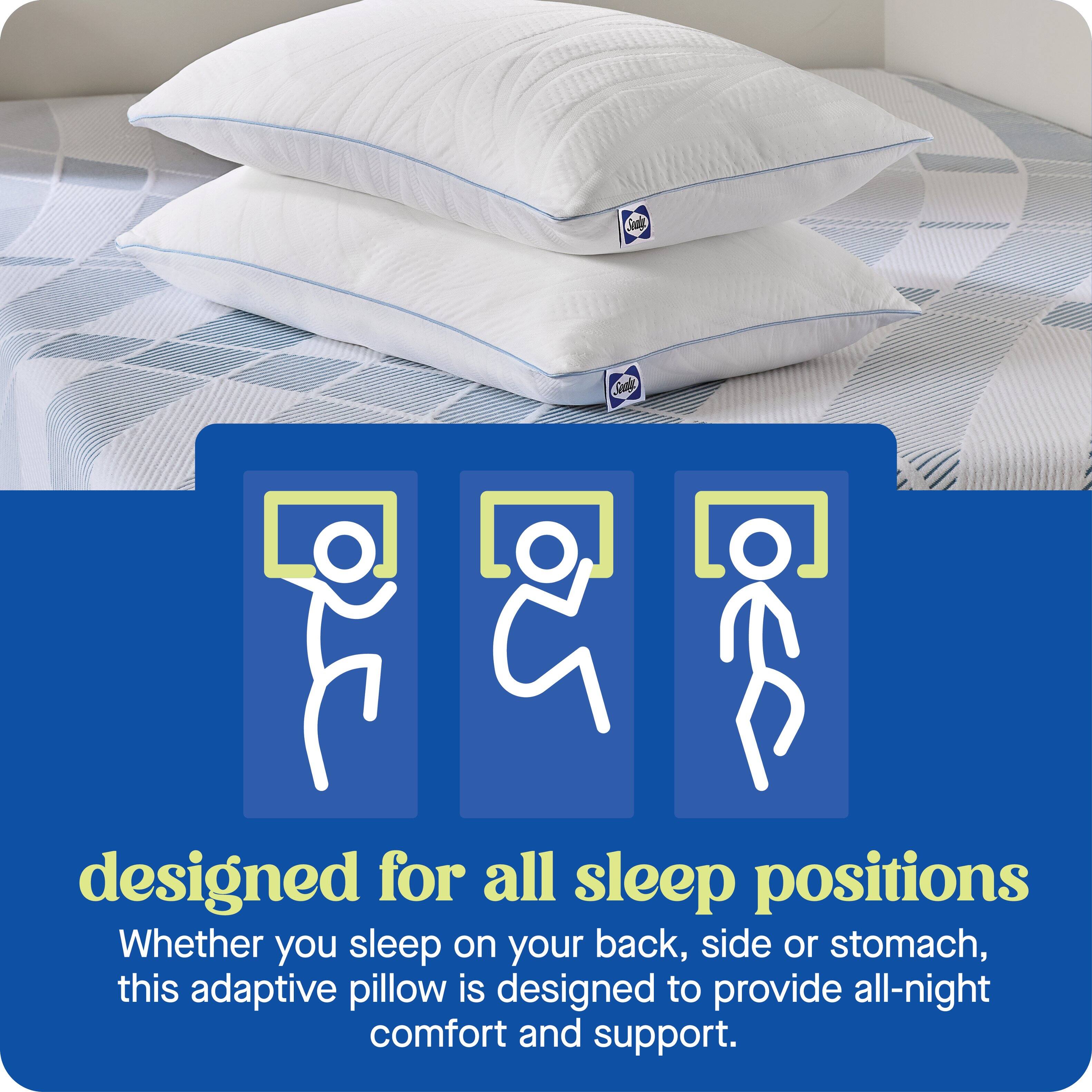 designed for all sleep positions
Whether you sleep on your back, side or stomach, this adaptive pillow is designed to provide all-night comfort and support.