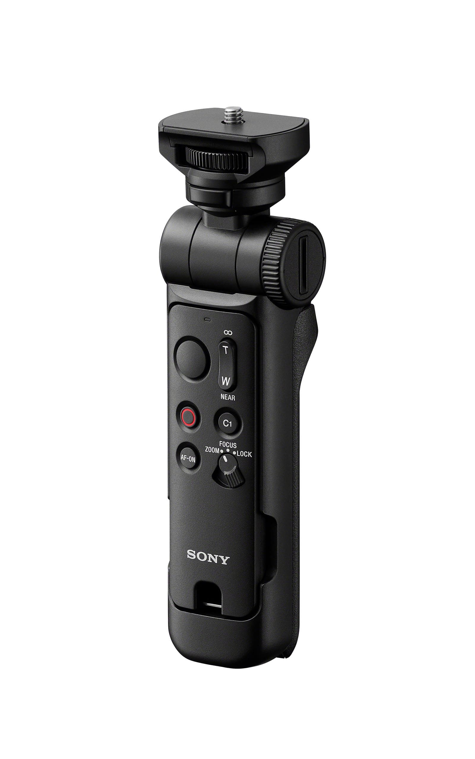 The text on the image reads "8 I T W NEAR C1 FOCUS ZOOM LOCK AF-ON SONY." This text is likely a description or a label for the device, which is a Sony camera or camera accessory.