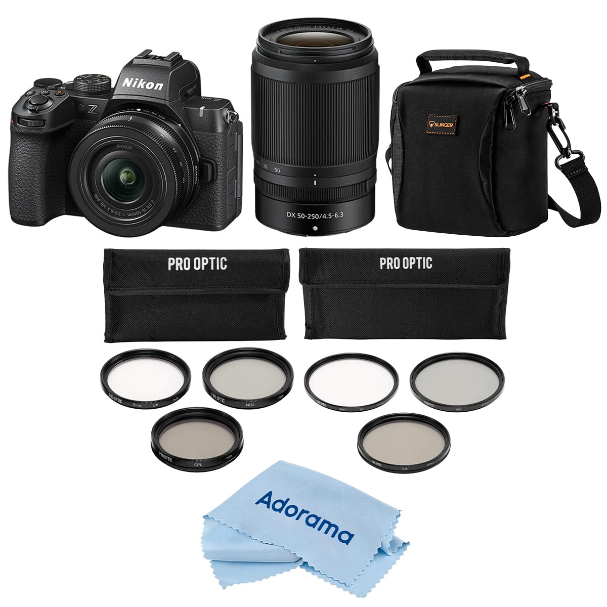 Bundle - Nikon - Z50II Mirrorless Camera w/16-50mm  50-250mm Lenses, w/Bag, Filters