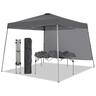 Ainfox - 10x10 Pop Up Canopy Tent with 1 Side Wall, Slant Legs with Carrying Bag,Folding Gazebo Shelter - Dark Gray