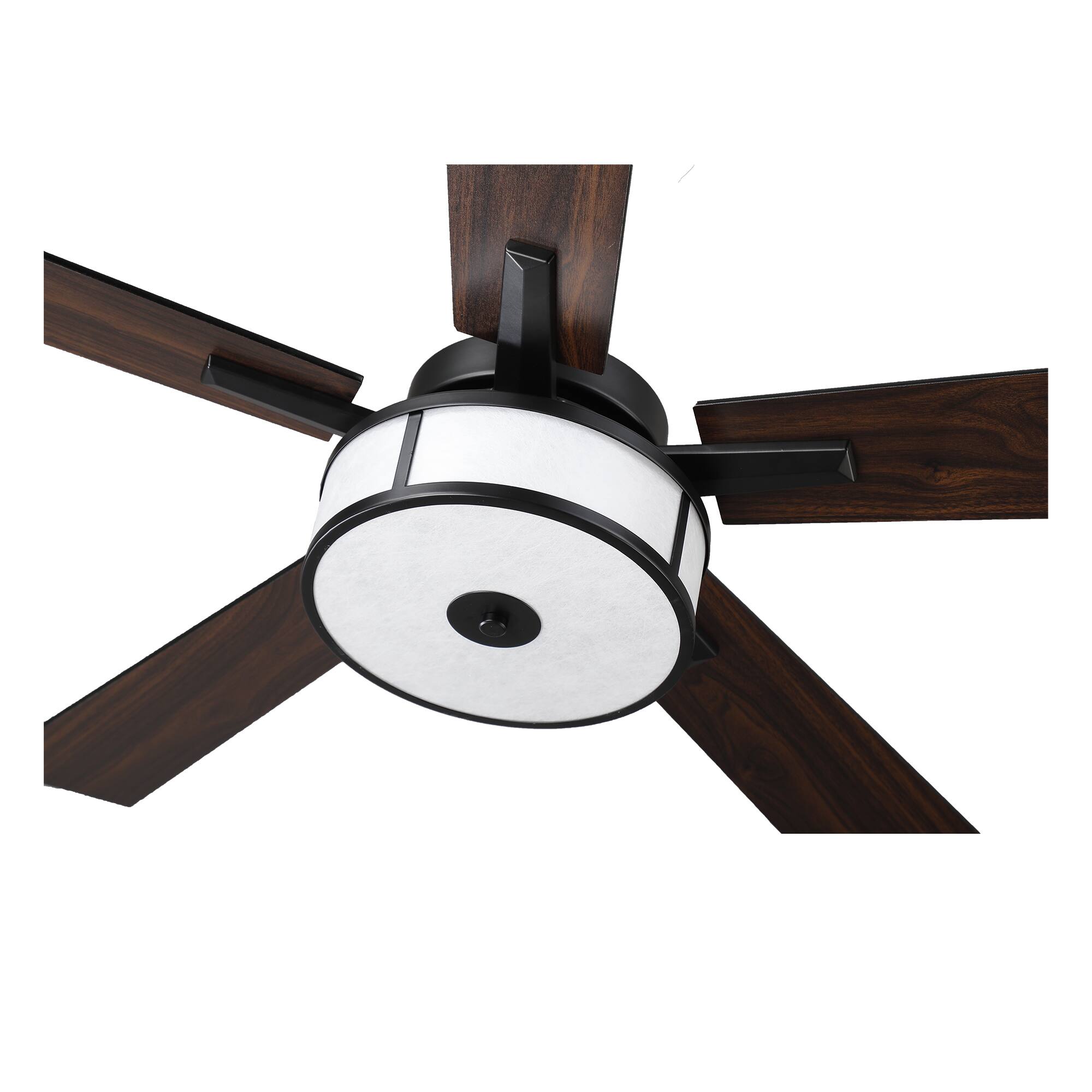 Alt View 9. Parrot Uncle - 52" Black Modern LED Ceiling Fan with Light and Remote - Black.