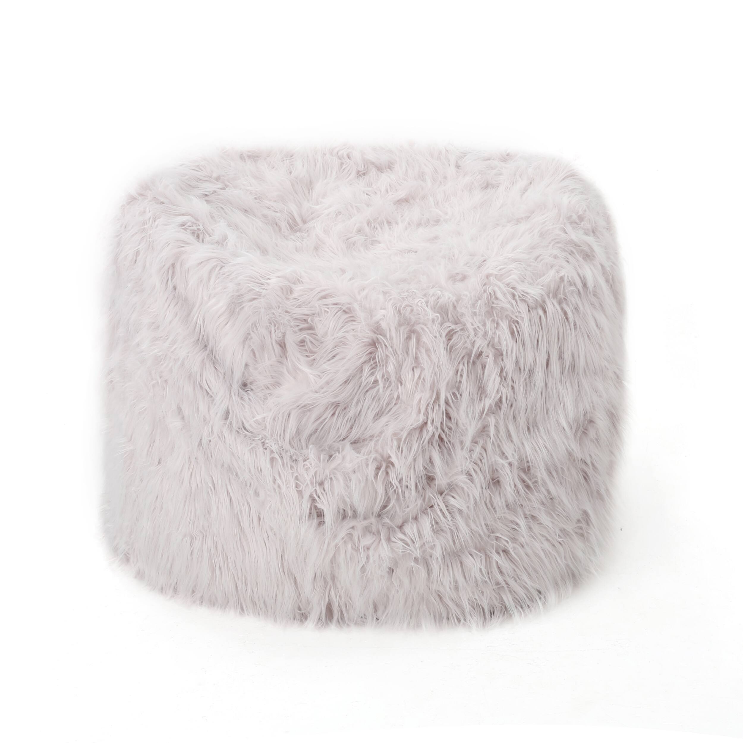 Angle. LOVMOR - 5FT Faux Fur Bean Bag Chairs Removable Washable Cover For Living Room Bedroom Dorm Plush Indoor Lounge Seating - Lavender.