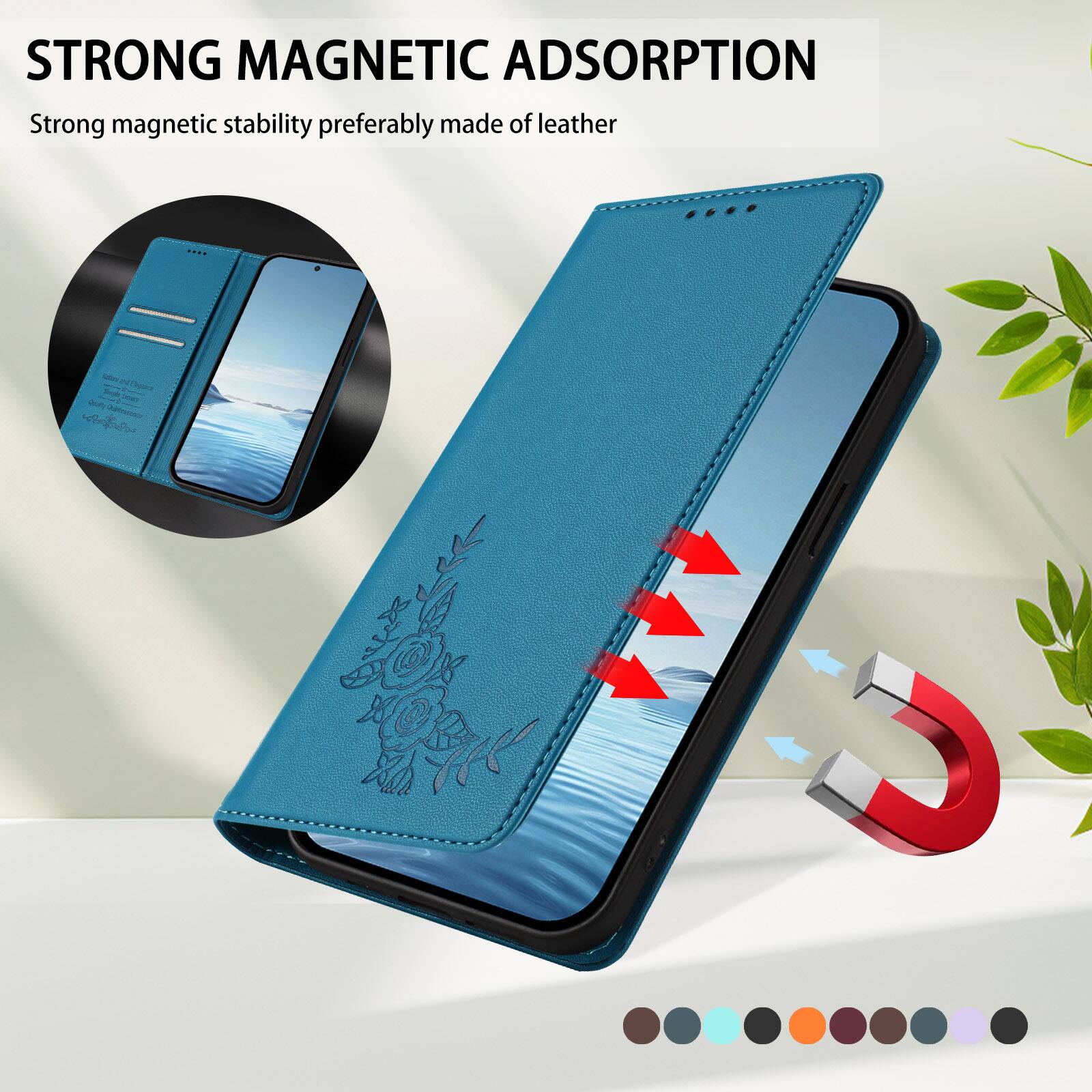 STRONG MAGNETIC ADSORPTION  
Strong magnetic stability preferably made of leather