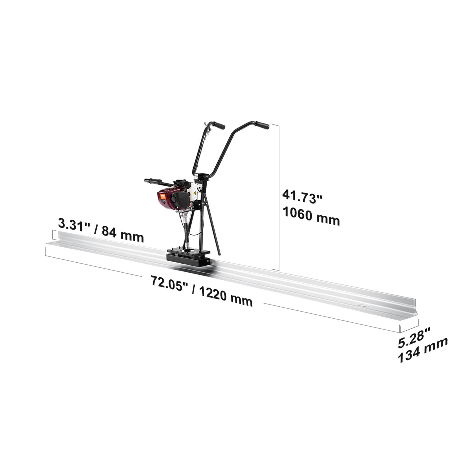 3.31" / 84 mm  
41.73" / 1060 mm  
72.05" / 1220 mm  
5.28" / 134 mm