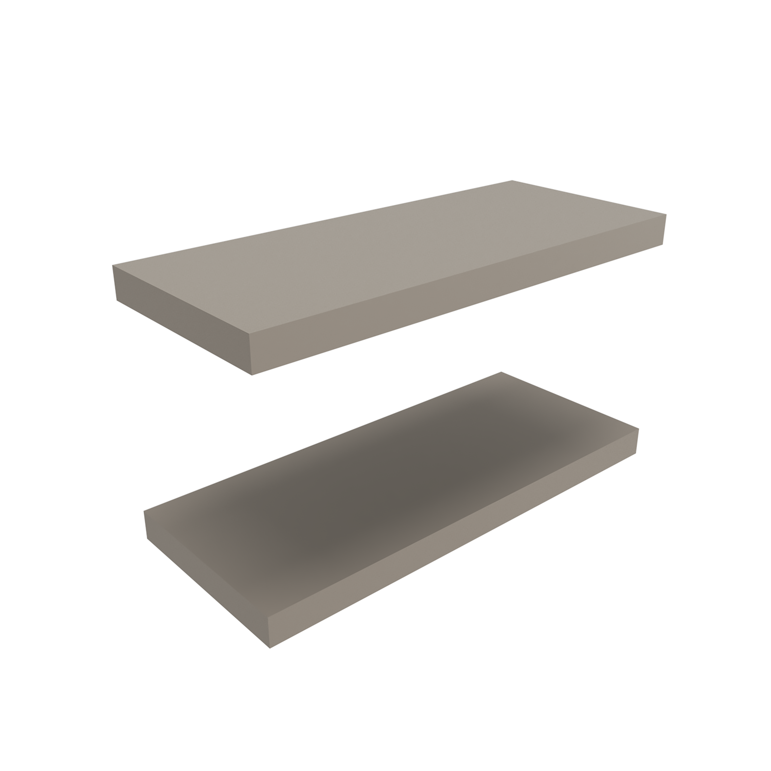 Angle. TuHome - Ecco 31.5" Wide Floating Shelves Set Of 2, Shelves For Wall Decor For Bedroom, Bathroom Storage Shelves. - Taupe.