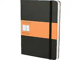 Moleskine - Classic 1-Subject Professional Notebook, 7.5" x 10", Narrow Ruled, 96 Sheets - Black