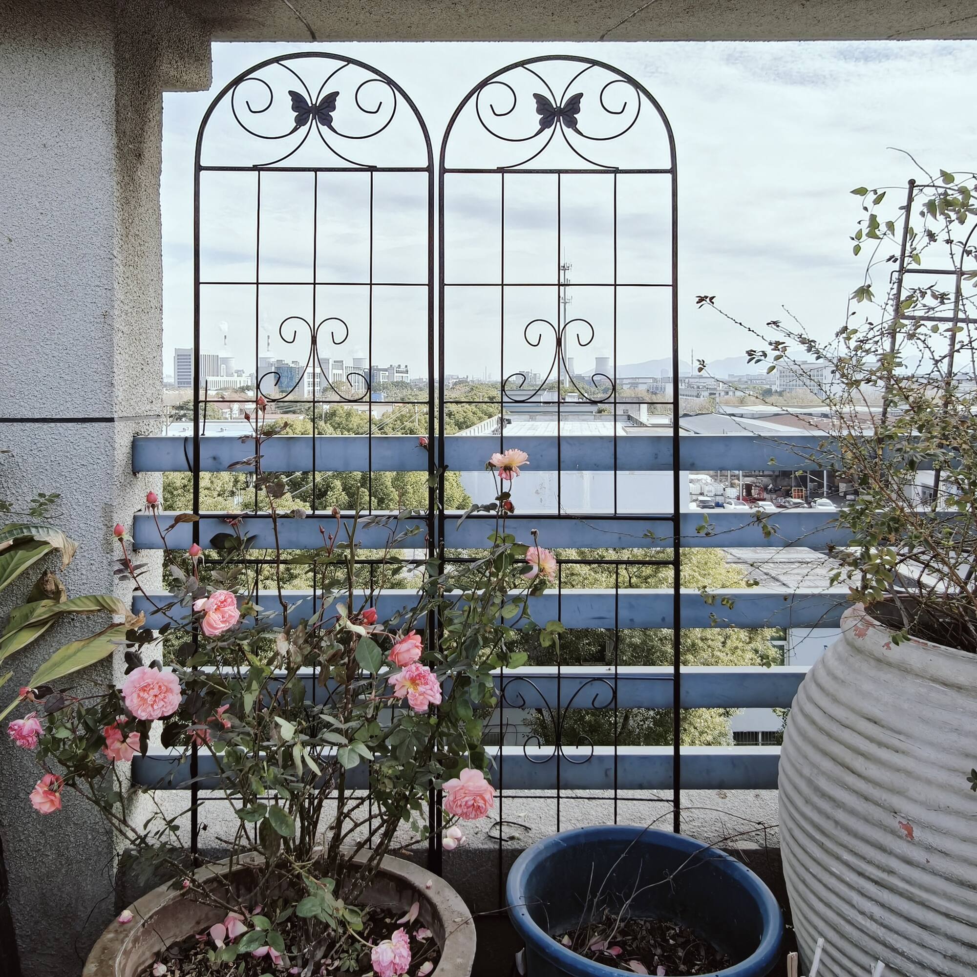 Alt View 4. Loheer - 2 Pack Rustproof Metal Garden Trellis 5.9 ft x 1.6 ft for Climbing Plants - Black.