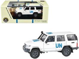 2014 Toyota Land Cruiser LC76 "United Nations" 1/64 Diecast Model Car by Paragon Models - White