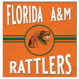 Jardine - Florida A&M Rattlers 10'' x 10'' Retro Team Sign - Orange