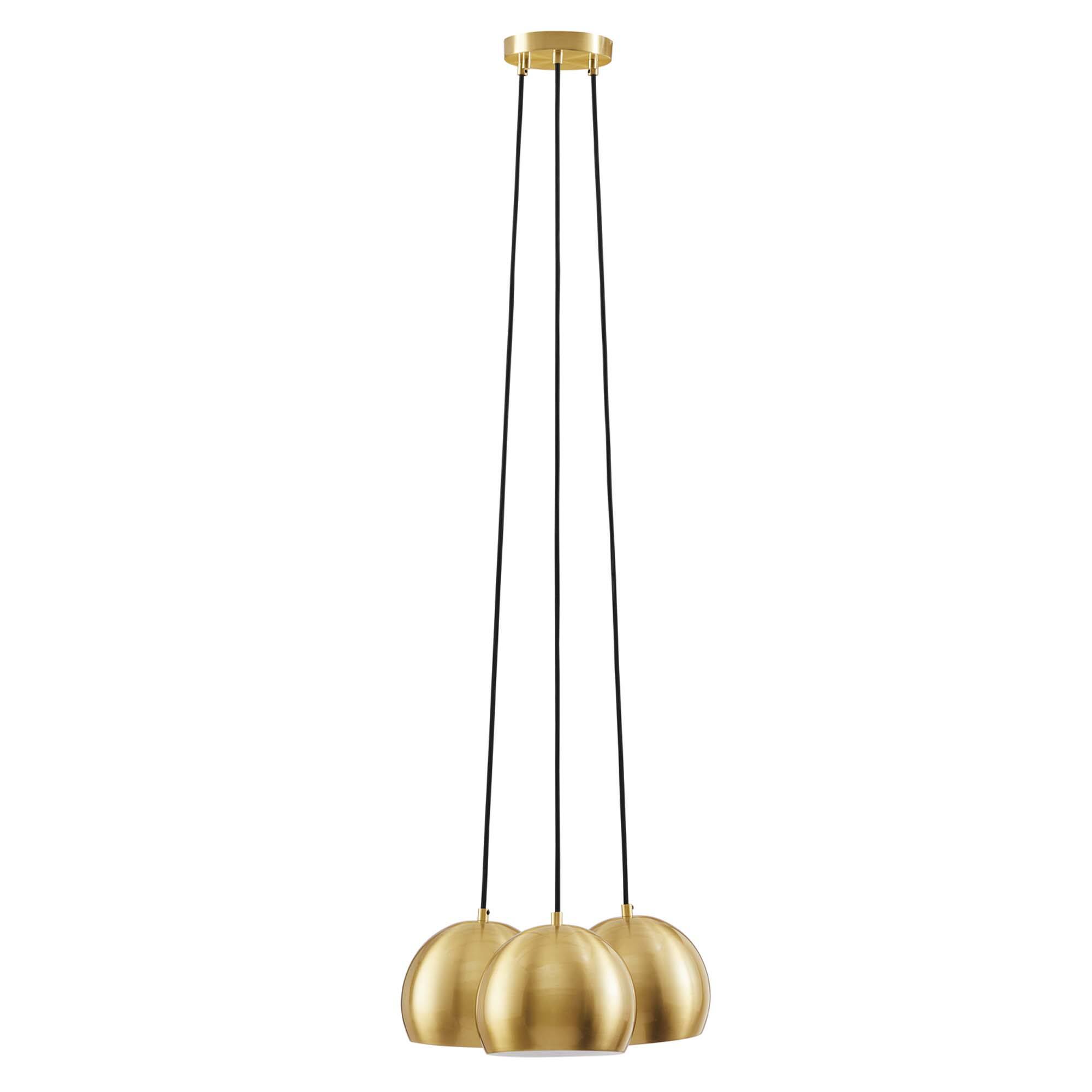Angle. Modway - Chalice 3-Light Metal Pendant by Modway - Satin Brass.
