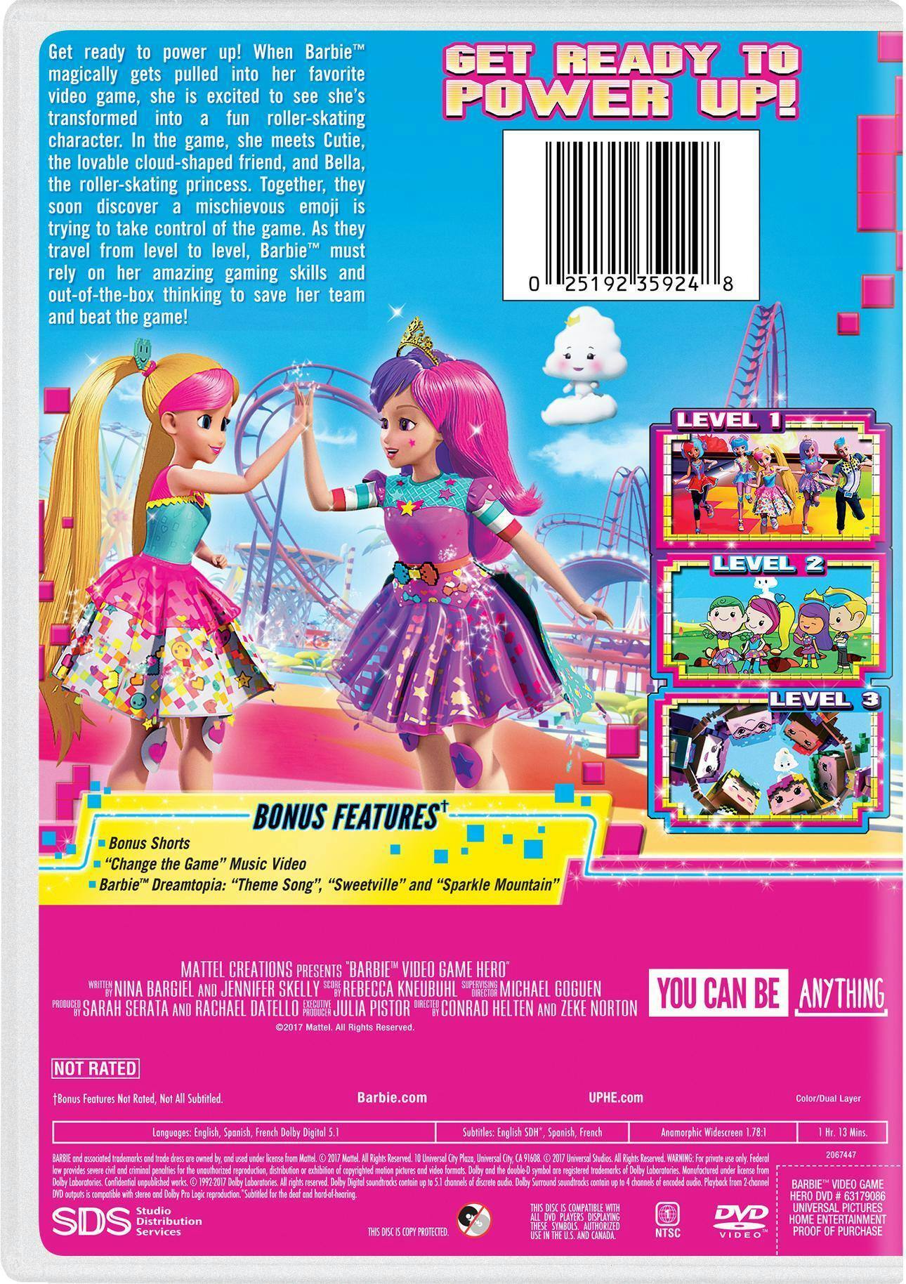 Back. Barbie: Video Game Hero (DVD + Digital HD) [DVD].