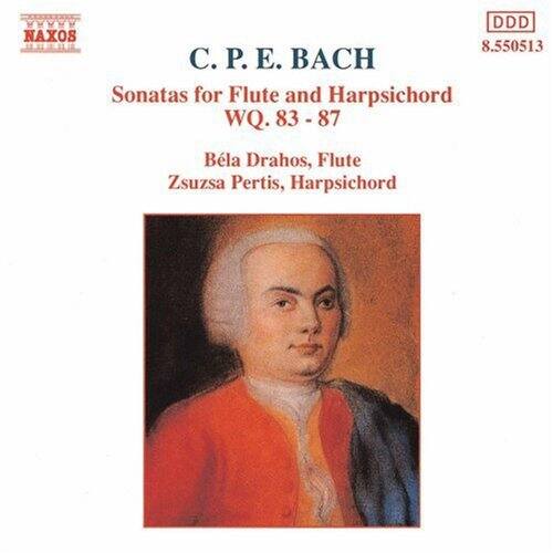 C. P. E. Bach  
Sonatas for Flute and Harpsichord  
WQ. 83 - 87  

Béla Drahos, Flute  
Zsuzsa Pertis, Harpsichord  

NAXOS  
8.550513  
DDD