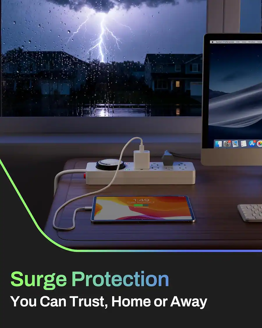 Surge Proctector Timer BN LINK 8 Outlet Surge Protector Power Strip with Mechanical Timer, 4 ...