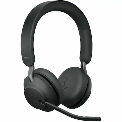 Front. Jabra - Jabra Evolve2 65 Headset - Microsoft Teams Certification - Stereo - Wireless - Bluetooth - 98.4 ft - On-ear - Blue.