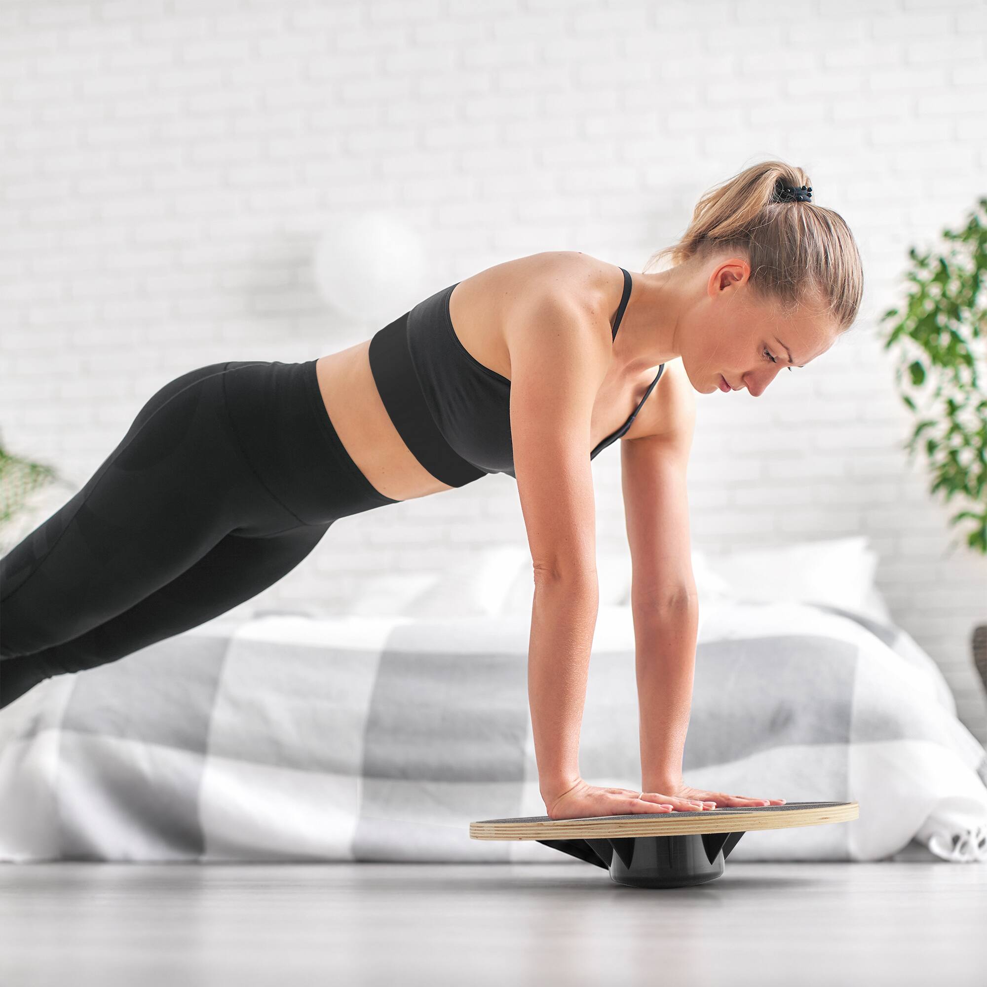 Alt View 6. Philosophy Gym - Wobble Balance Board, Round Wooden Exercise Core Trainer for Adults - Black.