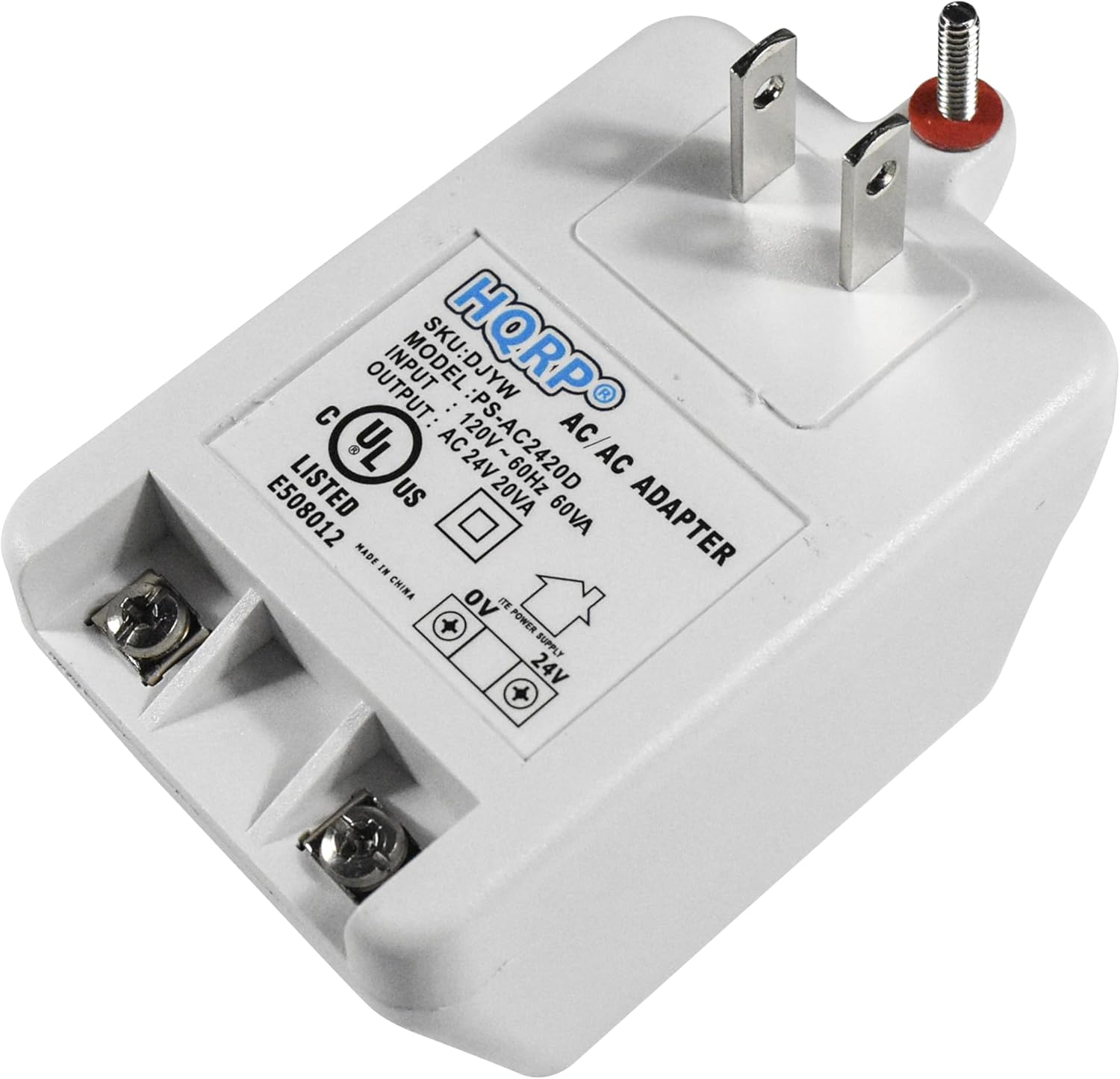 C OUTPUT INPUT MODEL SKU: DJYW HQRP : 120V : PS AC ( UL AC 24V : PS-AC2420D - 60Hz C2420D AC E508012 LISTED US 20VA 60VA ADAPTER MADE IN CHINA 24V POWER SUPPLY