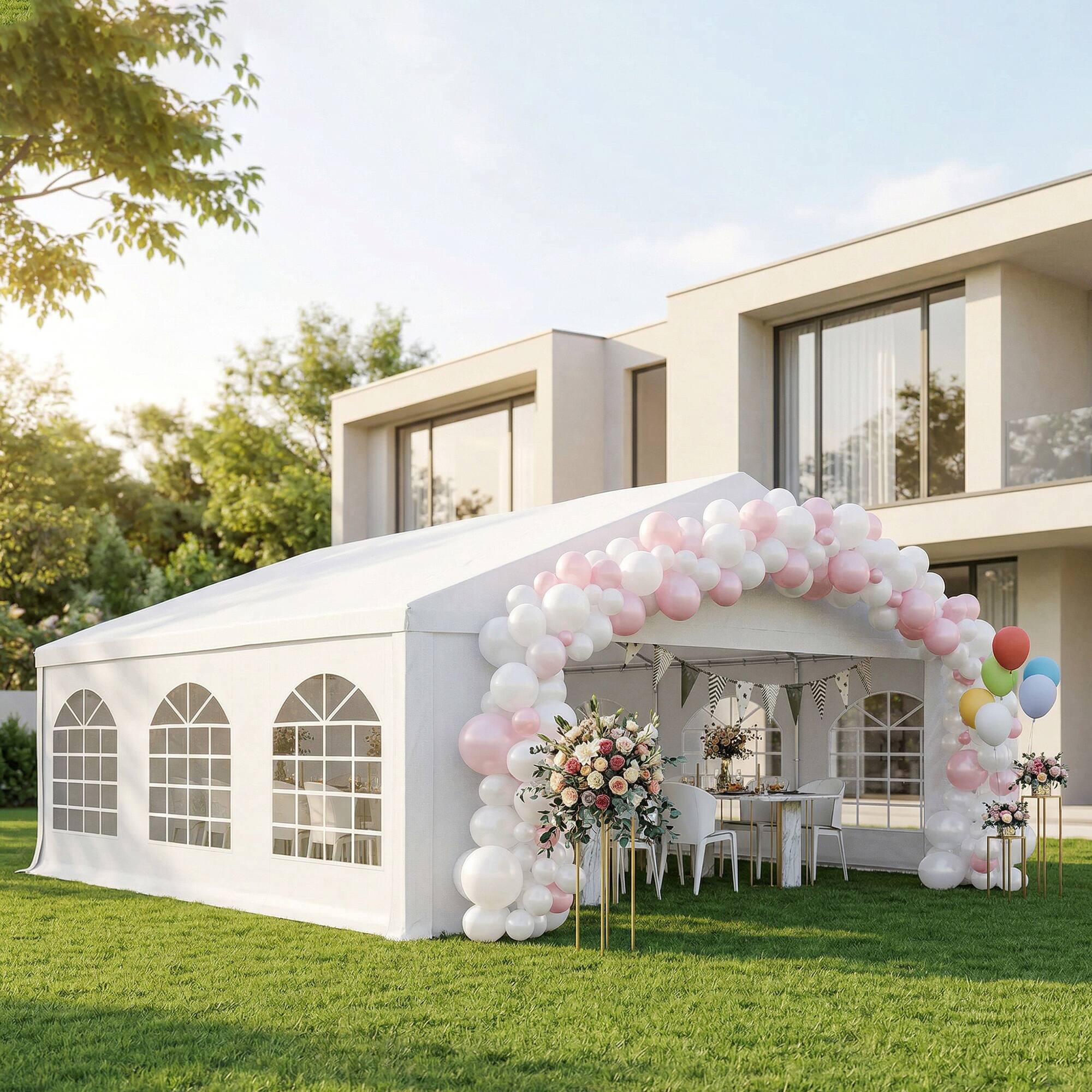 Alt View 1. Outsunny - x 20' Heavy-duty Large Wedding Tent, Outdoor Carport Garage Party Tent - White.