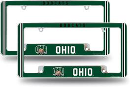 Rico Industries - Ohio NCAA Bobcats (Set of 2) Chrome Metal License Plate Frames with Bold Full Frame Design - Multi
