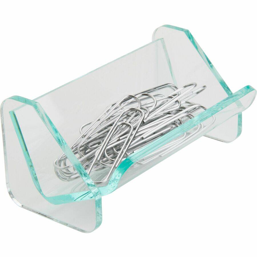 Left. Lorell - Lorell Paper Clip Holder Acrylic Green Transparent - Green.