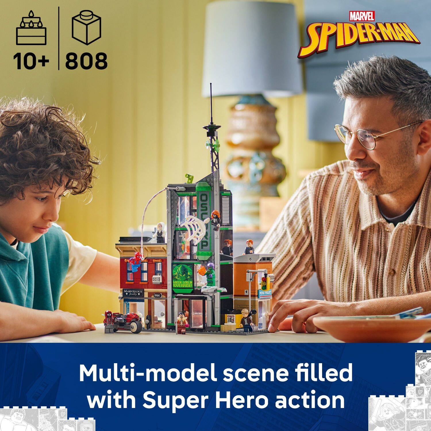 10+ 808 MARVEL SPIDERMAN Multi-model scene filled with Super Hero action