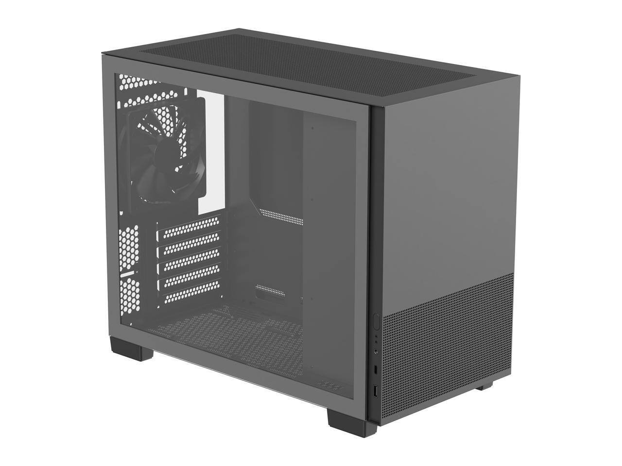 Alt View 3. Rosewill - micro atx mini tower pc case with pre-installed 80+ gold 650w atx 3.1 p - Black.