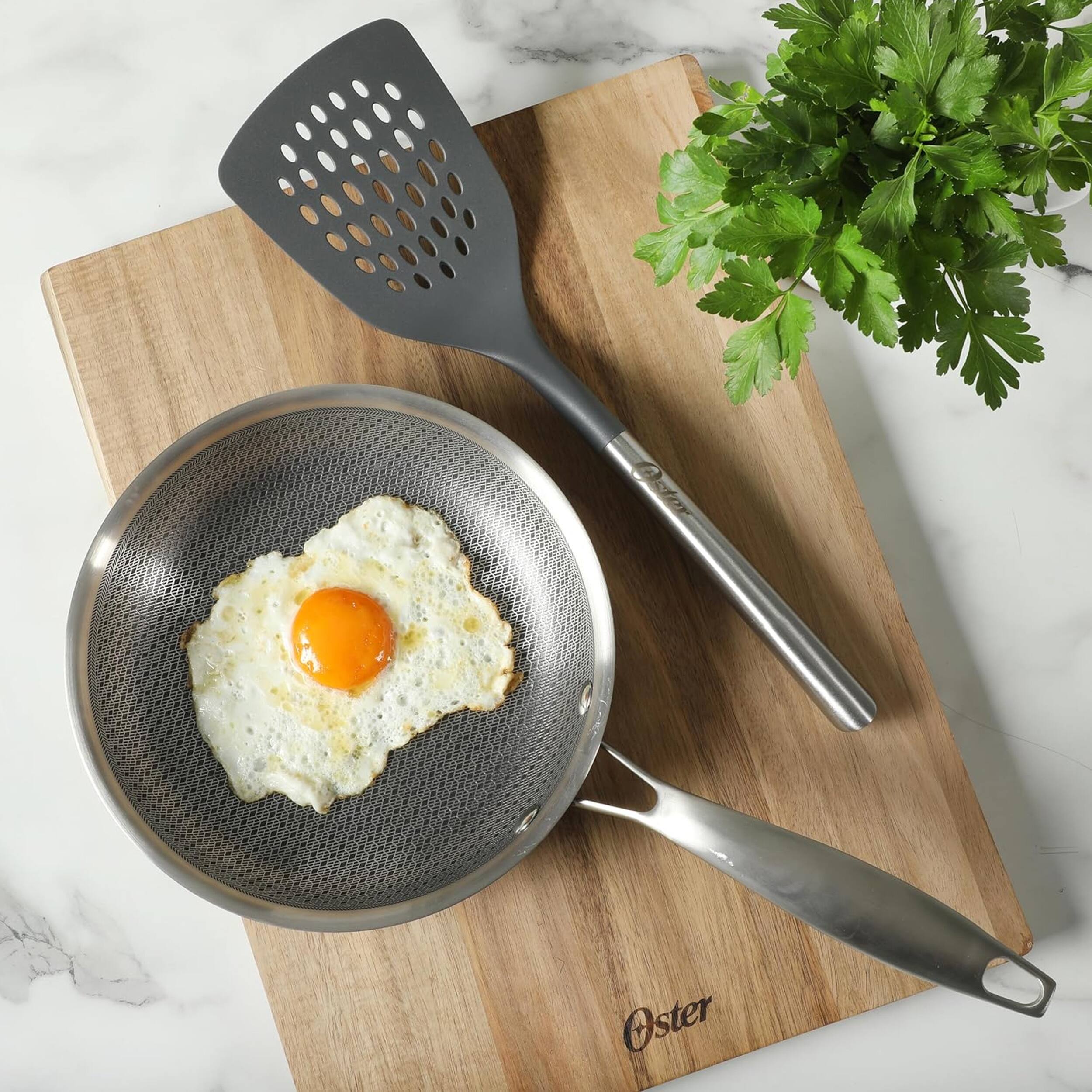 Alt View 3. Oster - Oster Chadswyck 13 Inch Nylon Slotted Turner With Stainless Steel Handle in Silver.
