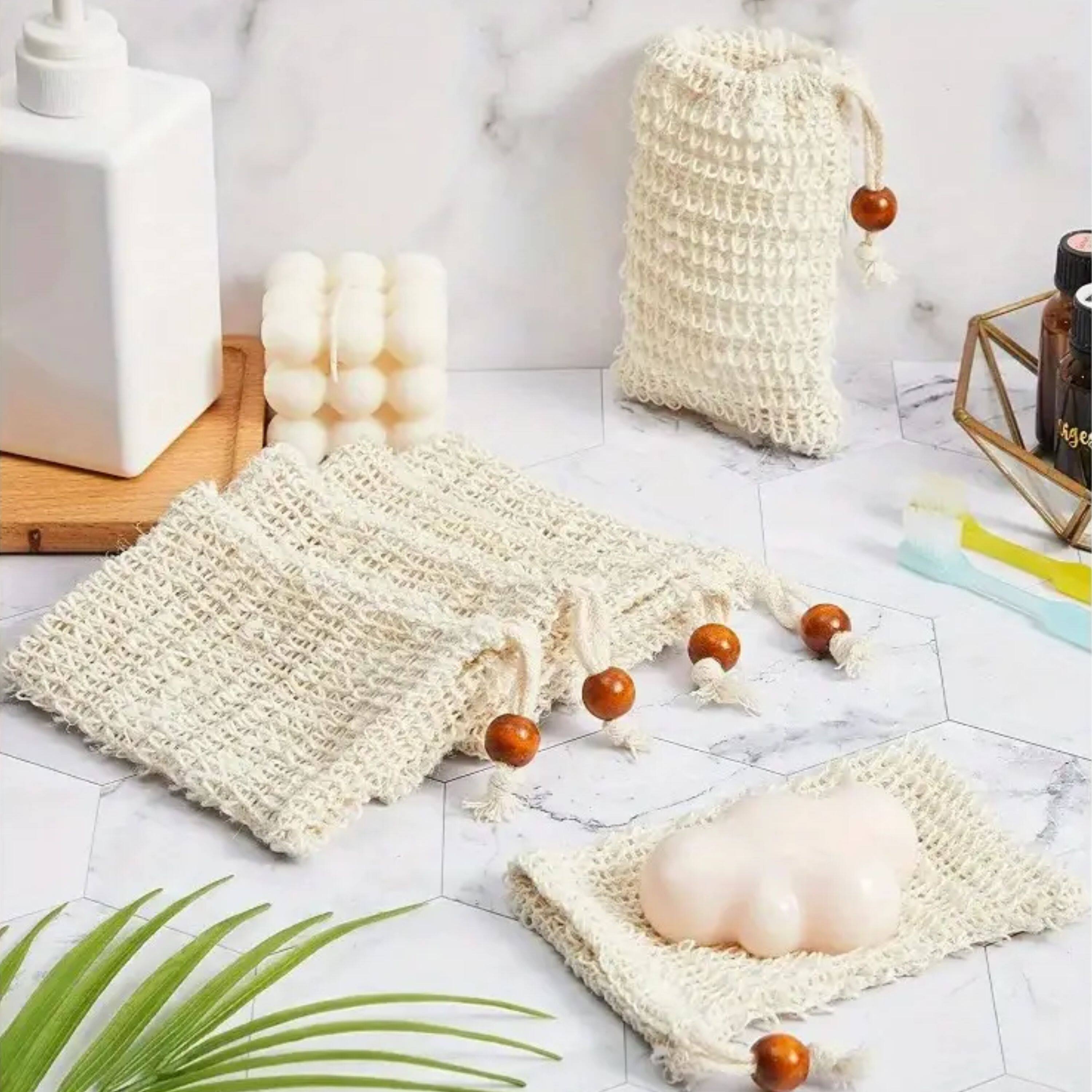Alt View 1. Kitcheniva - Exfoliating Mesh Soap Savers Drawstring Bag for Bar Soap 5 Pcs.
