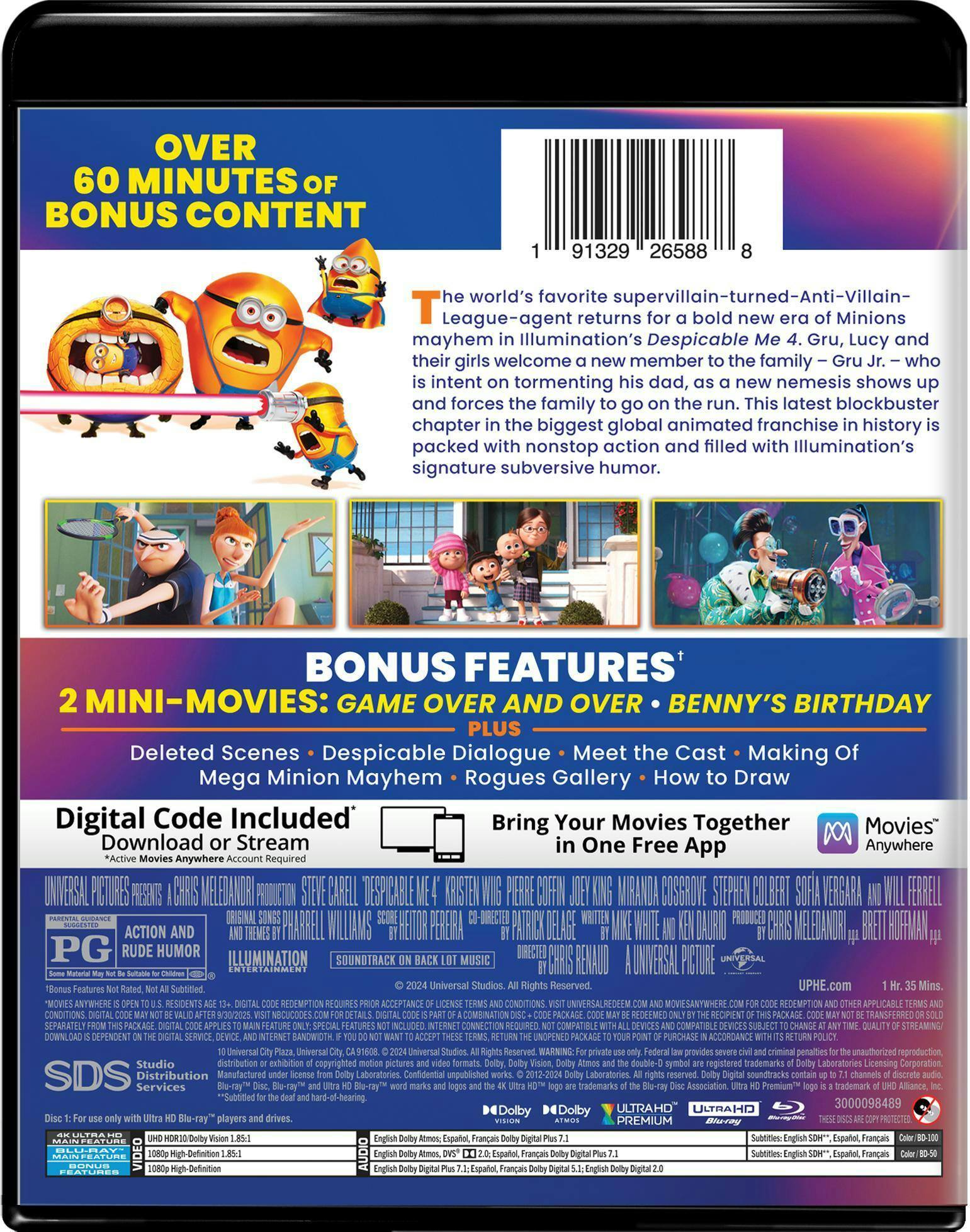 Back. Despicable Me 4 - Collector's Edition 4K Ultra HD + Blu-ray + Digital (4K Ultra HD + Blu-ray) [UHD].