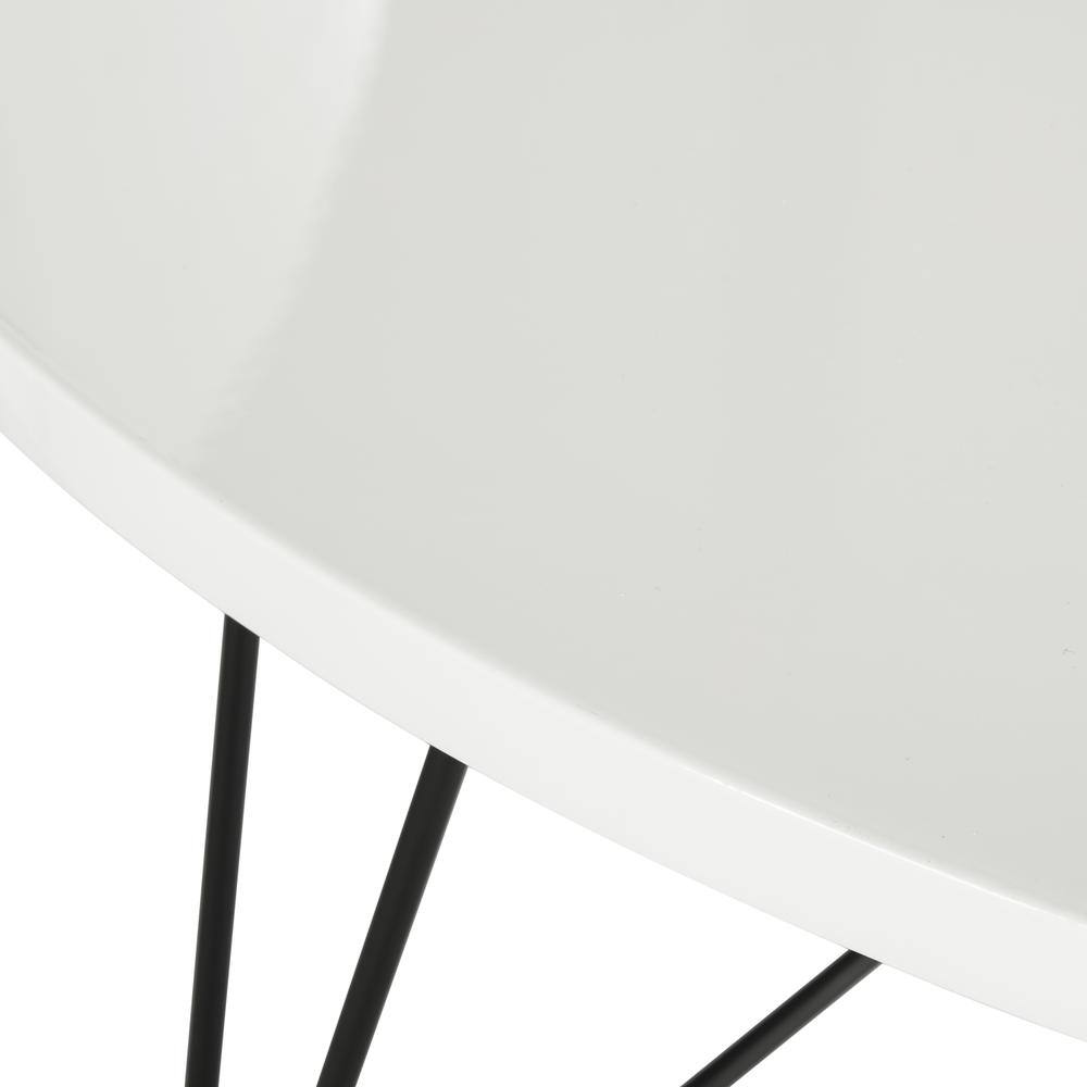 Left. Safavieh - Home Collection Maris Modern White Lacquer Round Hairpin Leg Coffee Table - White.