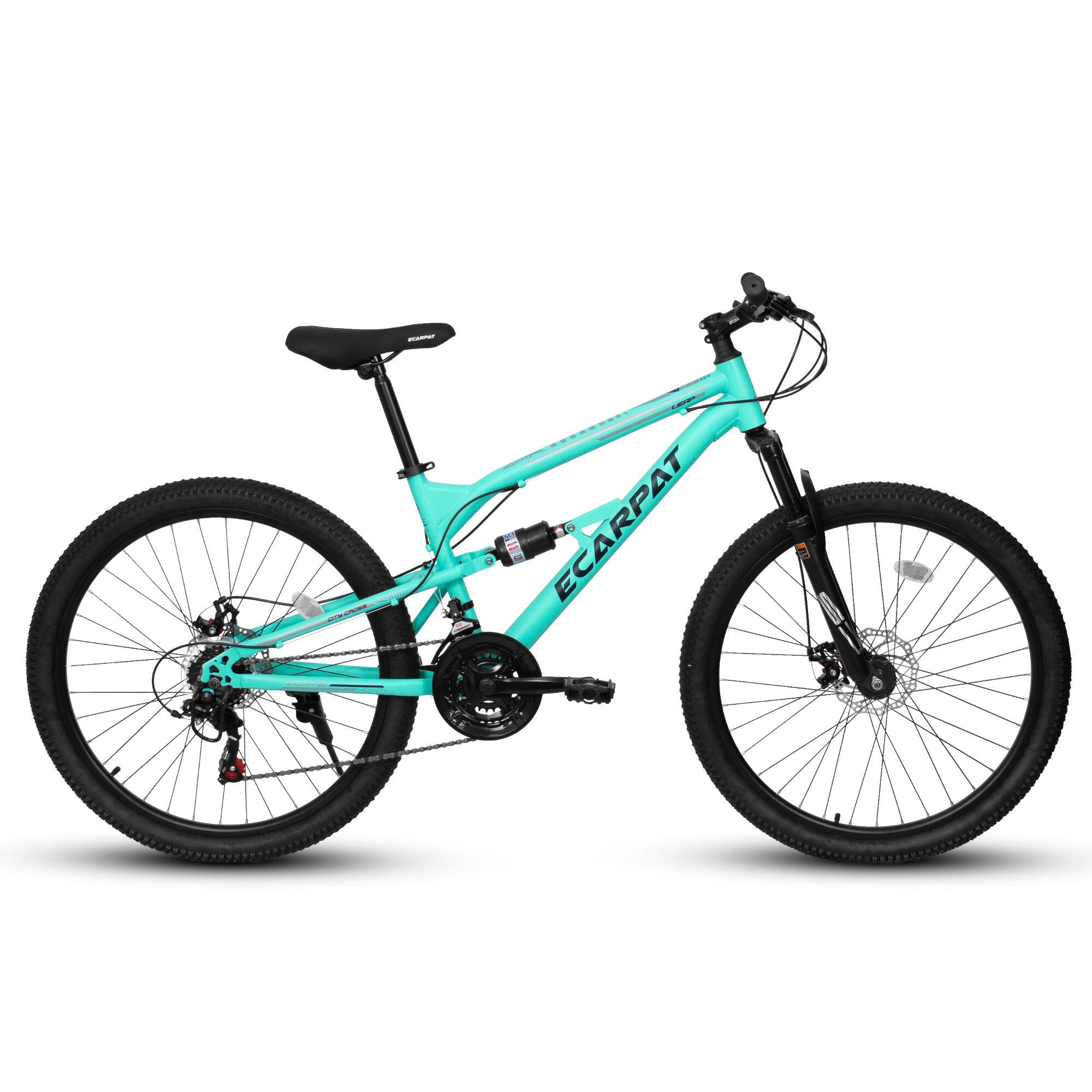 Front. BreeBe - 26 Inch Steel Frame Shock Fork Plus Shock Absorber 21-speed Unisex Mountain Bike - Blue.