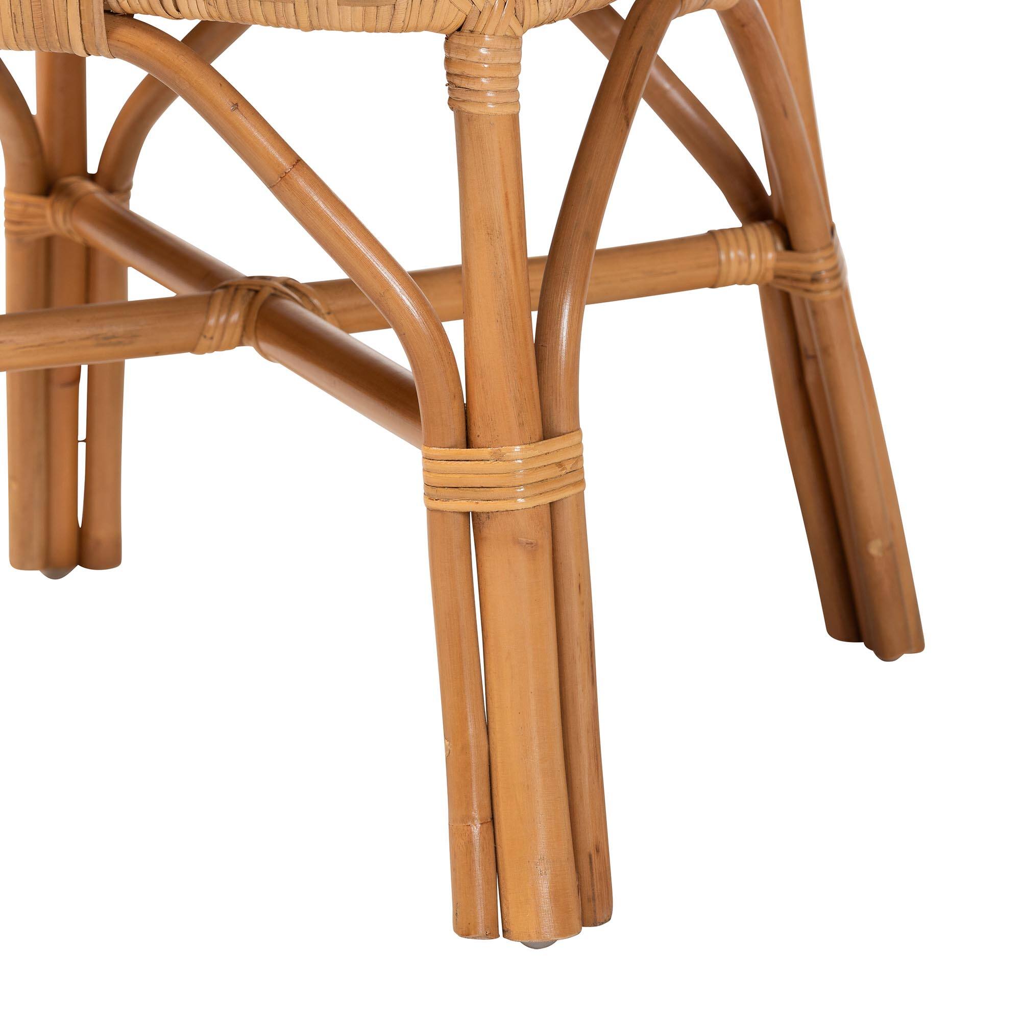 Alt View 2. bali & pari - Adam Natural Rattan Dining Chair with Curved Backrest and Removable Cushion - Handwoven Wicker Accent Chair - Light Honey.