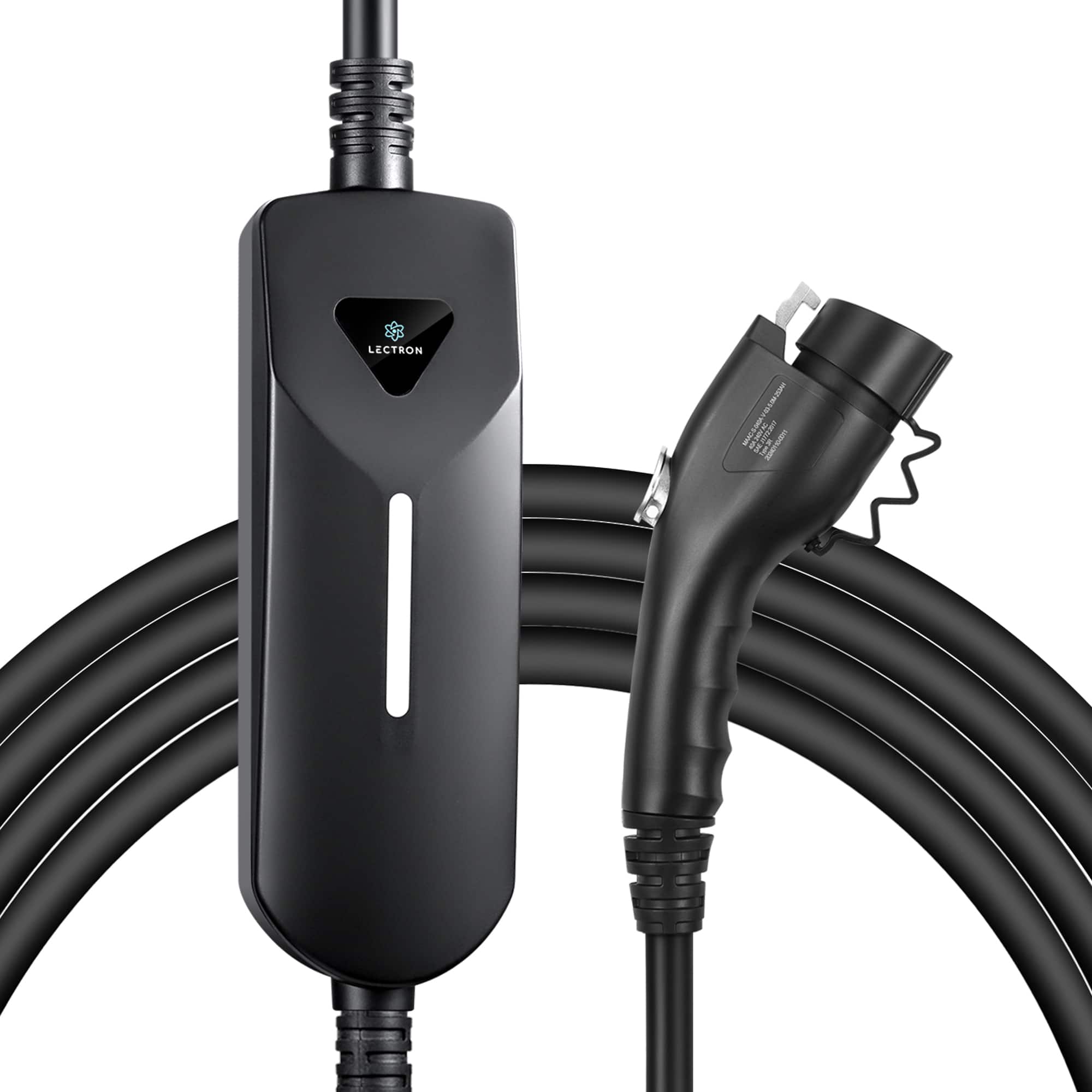 Lectron - J1772 Level 1/Level 2 Dual Charging Plug (NEMA 5-15 & 14-50) Portable Electric Vehicle (EV) Charger- up to 40A-16' - Black - Front_Zoom