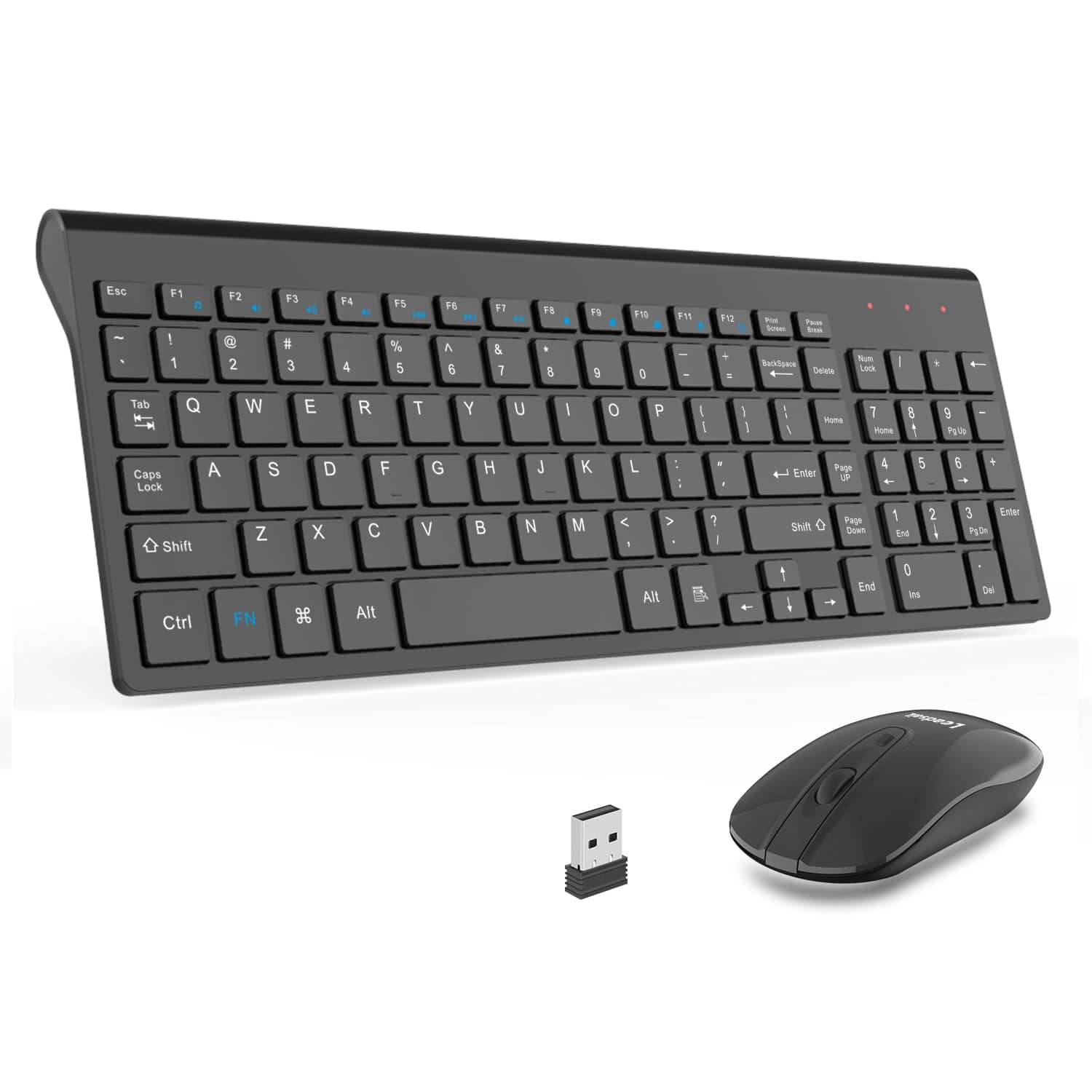 Earthley Blooms - Wireless And Mouse Combo Usb Computer Set Compact Silent For Windows Laptop Desktop Pc - Wireless - Black