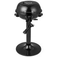 Costway - Outdoor 1600W Electric BBQ Grill with Warming Rack, Temperature Control & Grease Collector Black - Black - Front_Zoom