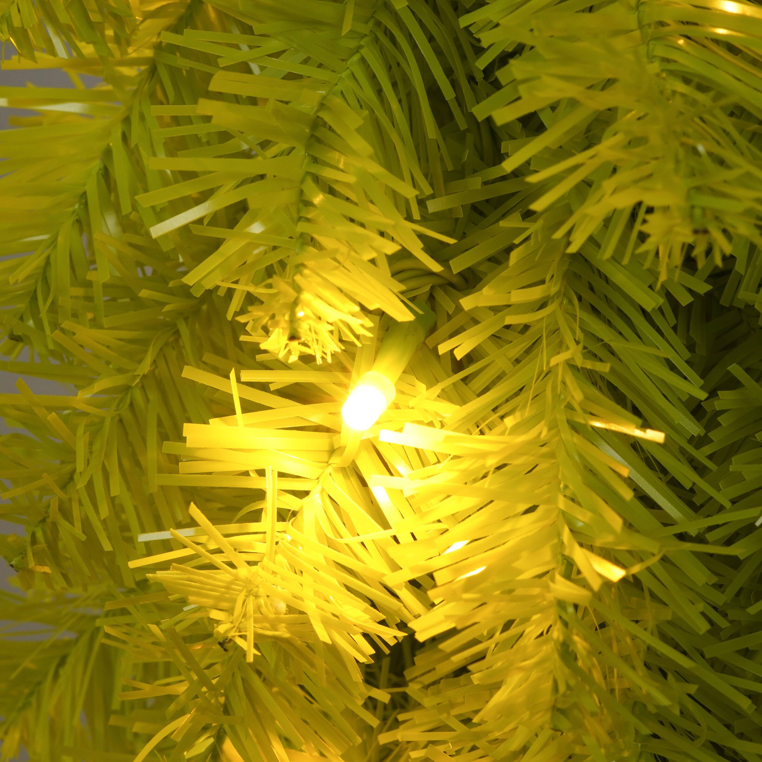 Alt View 6. Tiramisubest - 5FT Hinged Artificial Fir Bent Top Christmas Tree,Xmas Tree Bendable Santa Hat Style,400 Lush Branch Tips,100 LED Lights - Green,White.