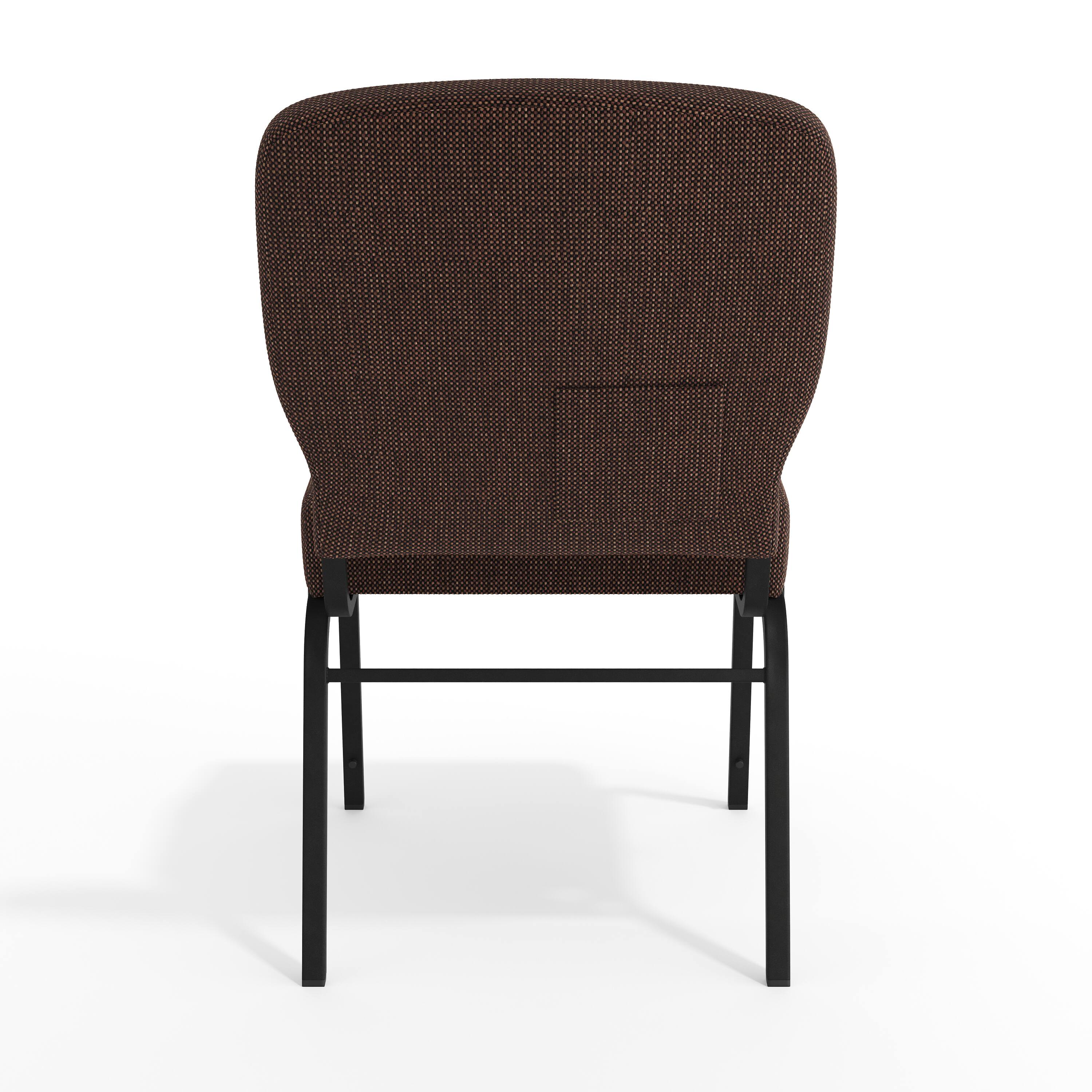 Alt View 7. Emma + Oliver - Signature Elite Church Chair - 20 in. Wide - Java Fabric/Black Frame.