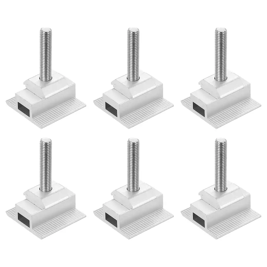 Unique Bargains Adjustable Solar End Clamp Aluminum 45mm for Solar ...