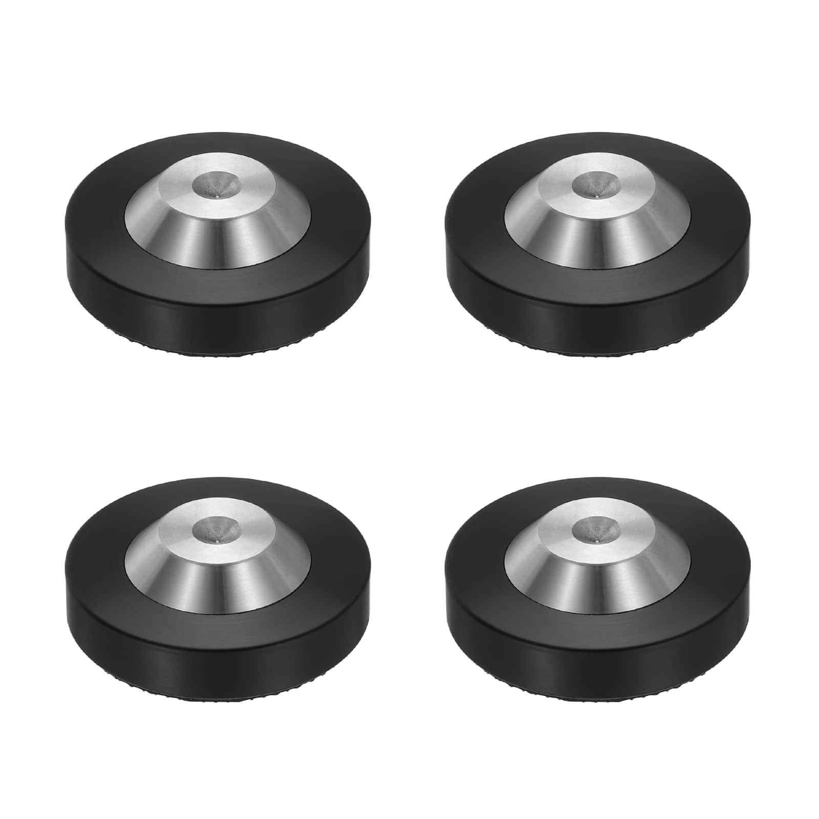 Unique Bargains - 4pcs Speaker Isolation Feet, 39x13mm Stainless Steel Shock Absorption Pad for Amplifier Audio - Black