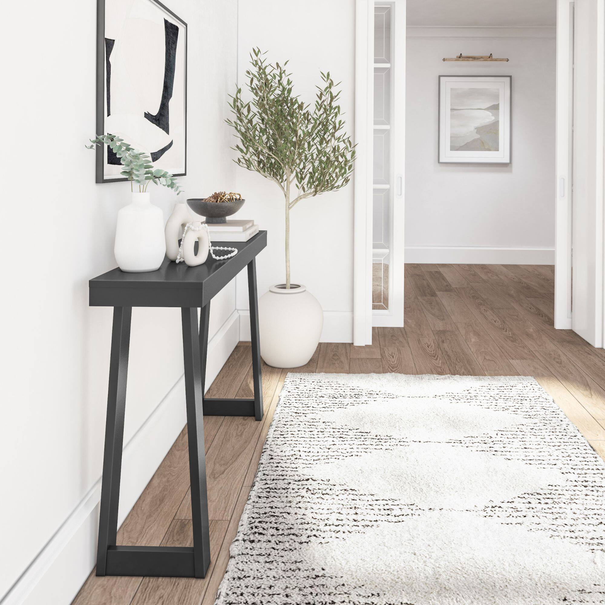 Alt View 4. Plank+Beam - Classic Console Table - 46 inches, Black - Black.