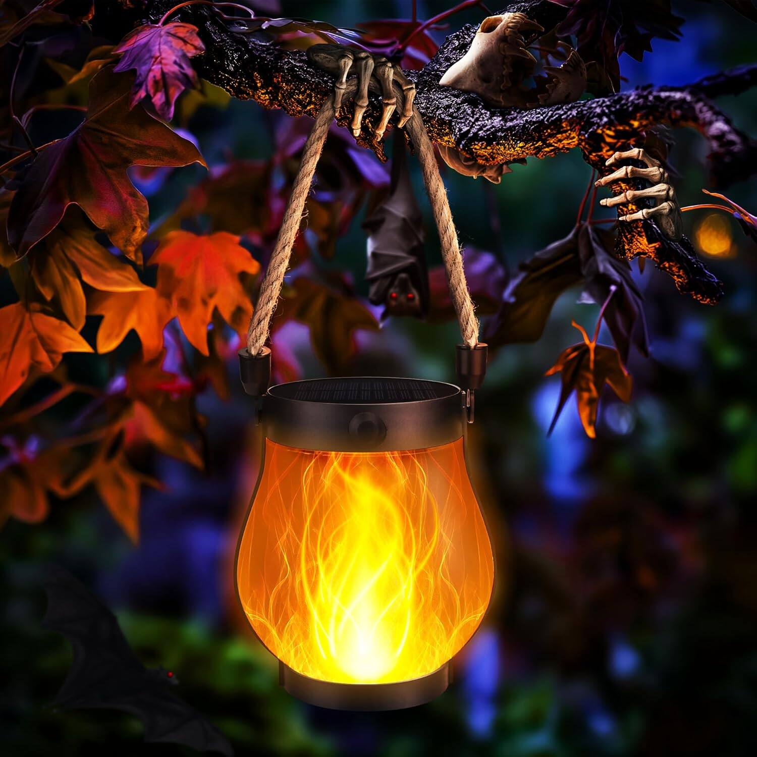 Auledio Solar Flame Lantern Hanging Waterproof 1 Pc Flame