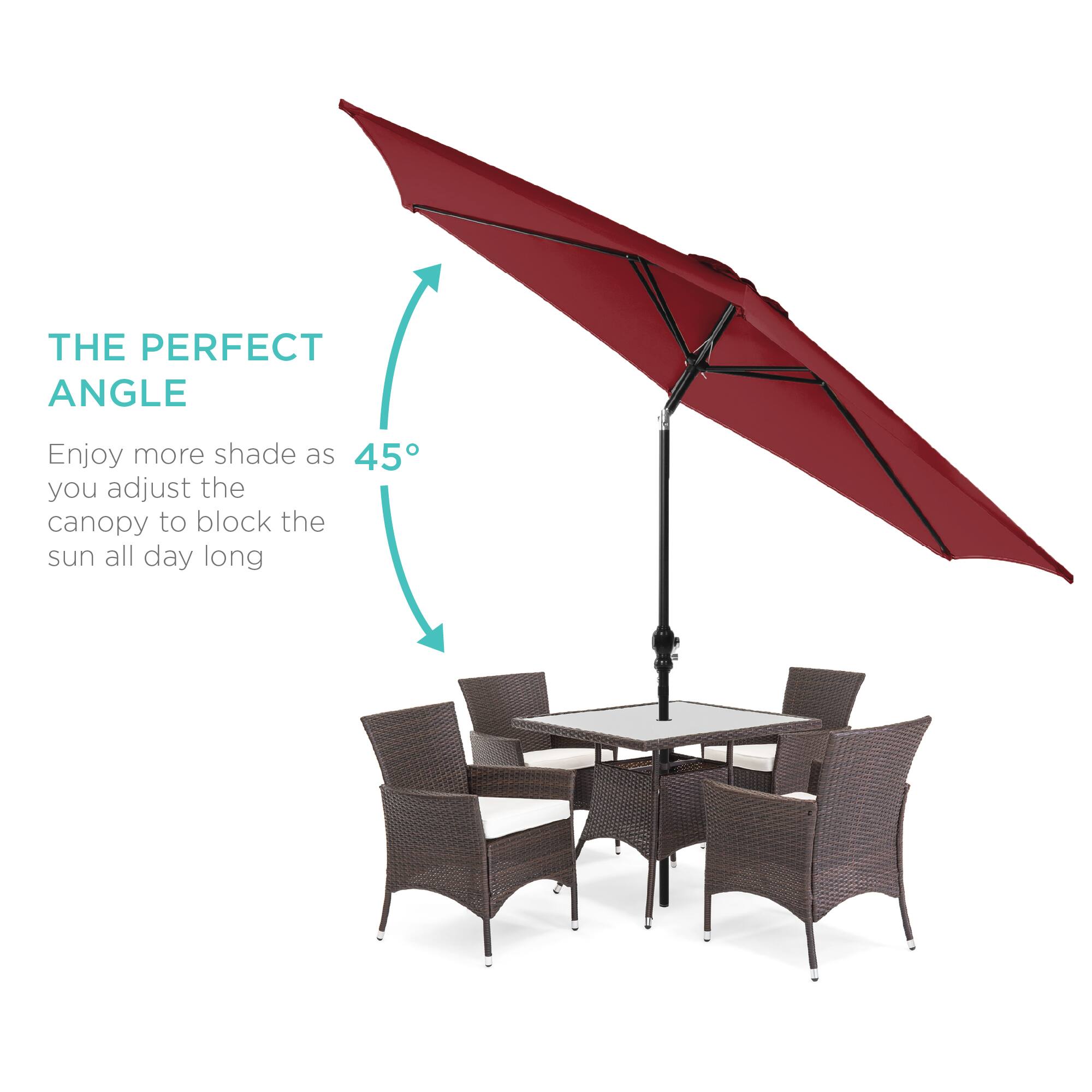 THE PERFECT ANGLE

Enjoy more shade as you adjust the canopy to block the sun all day long

45°
