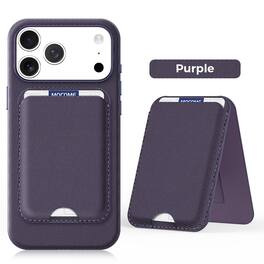 Dteck - 2-in-1 Magnetic Case for Apple iPhone 17 Pro with Detachable Stand Wallet, Slim Shockproof Fabric Texture Phone Cover - Purple