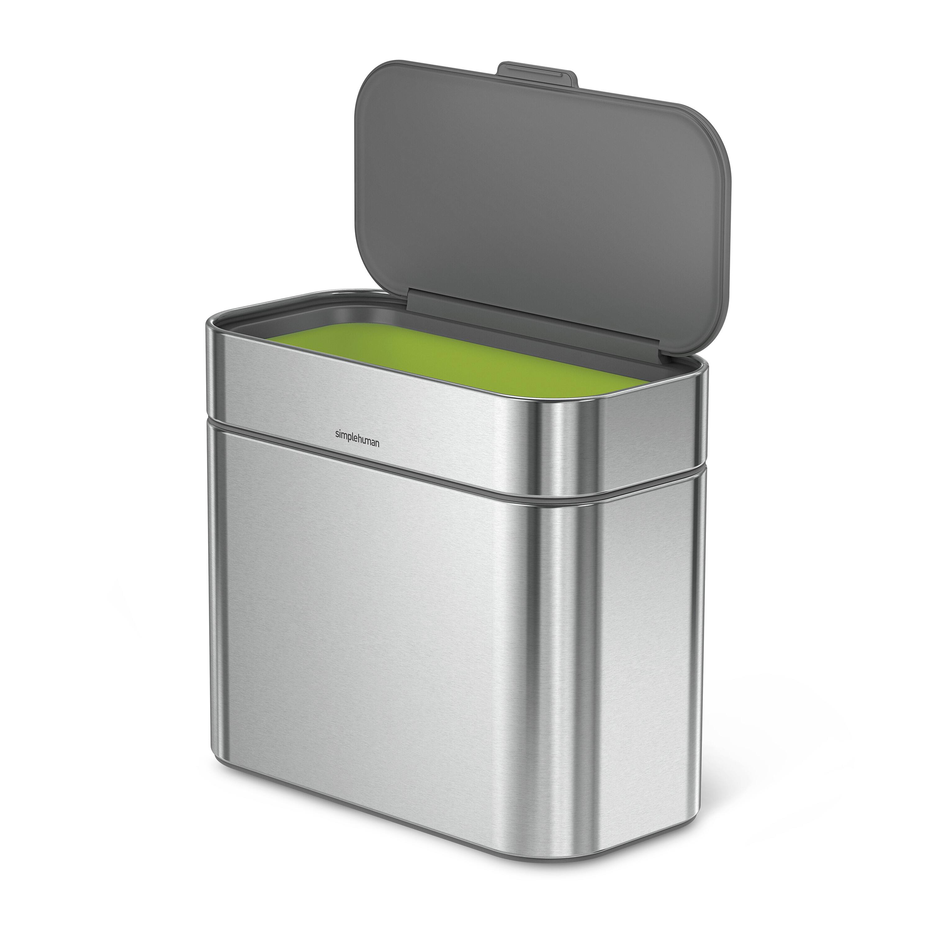 Alt View 2. simplehuman - 4L compost caddy, brushed stainless steel - Brushed.