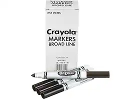 Crayola - Marker, Broad Point, Dozen (587700051) - Black