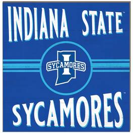 Jardine - Indiana State Sycamores 10'' x 10'' Retro Team Plaque - Blue
