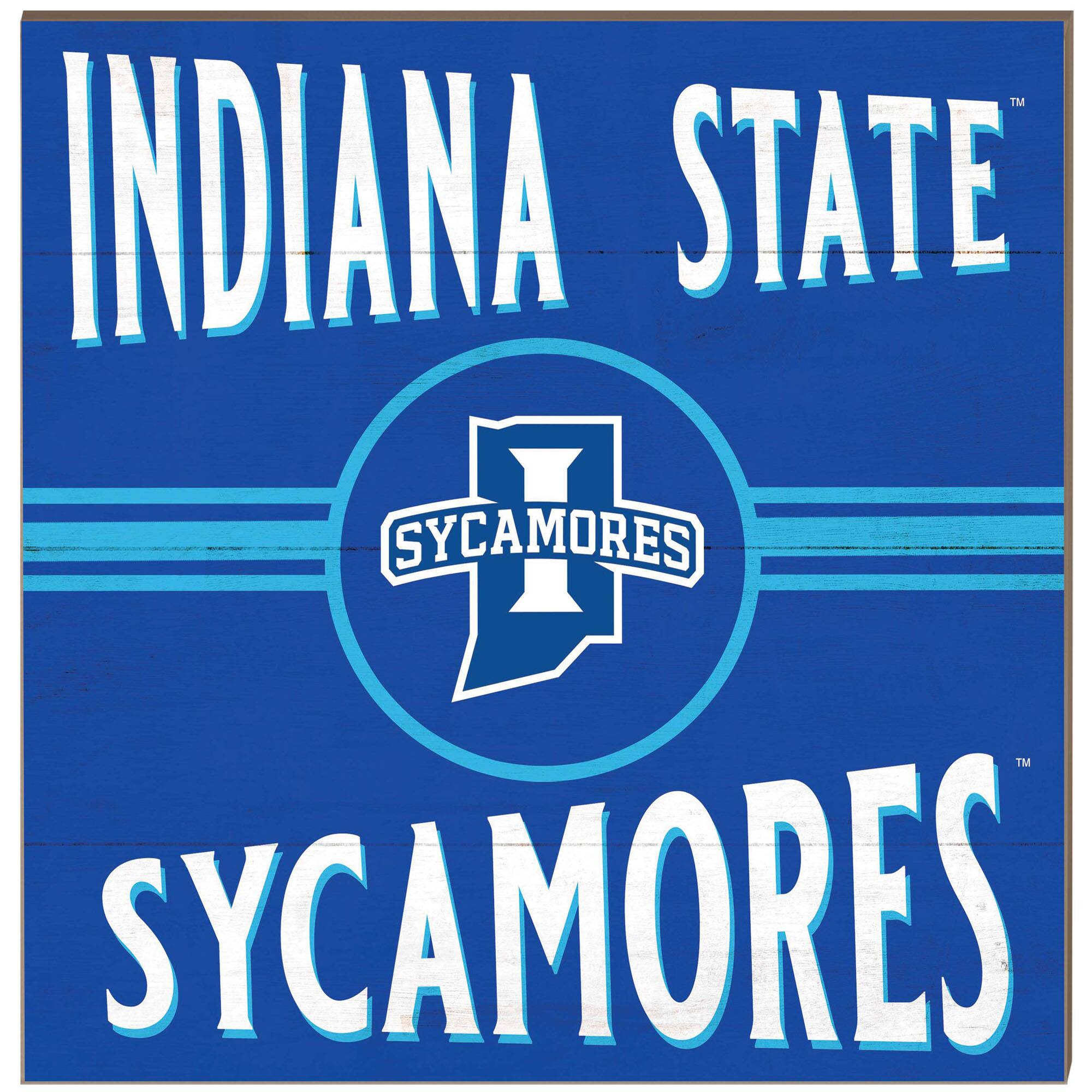 Indiana State Sycamores 10'' x 10'' Retro Team Plaque